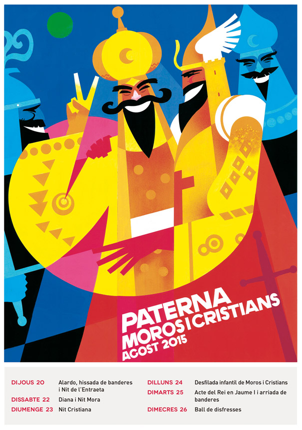 Cartel Anunciador de Fiestas de Moros y Cristianos José Barbeta, obra de Agustín Llopis